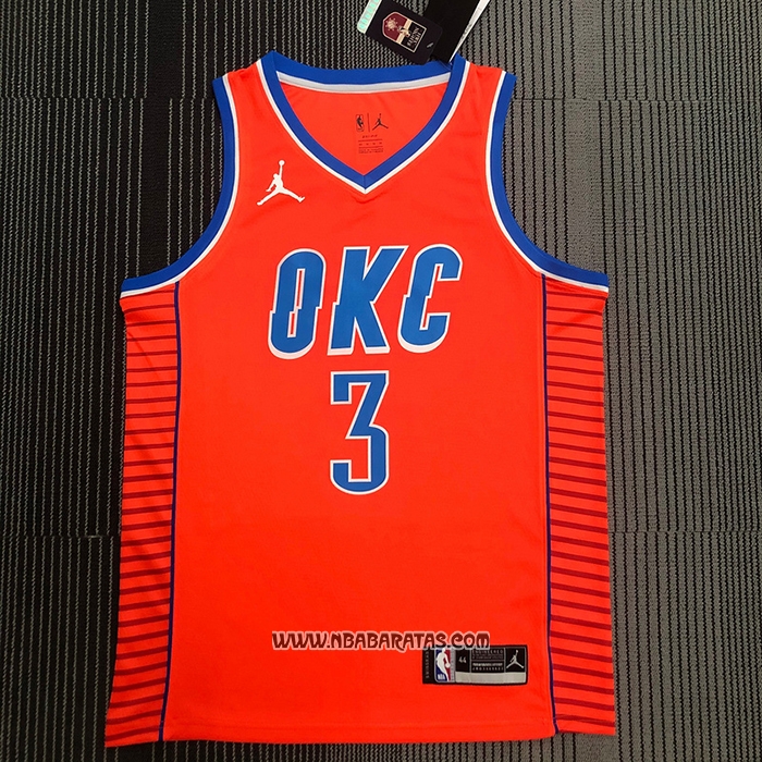 Camiseta Oklahoma City Thunder Chris Paul #3 Statement 2021 Naranja